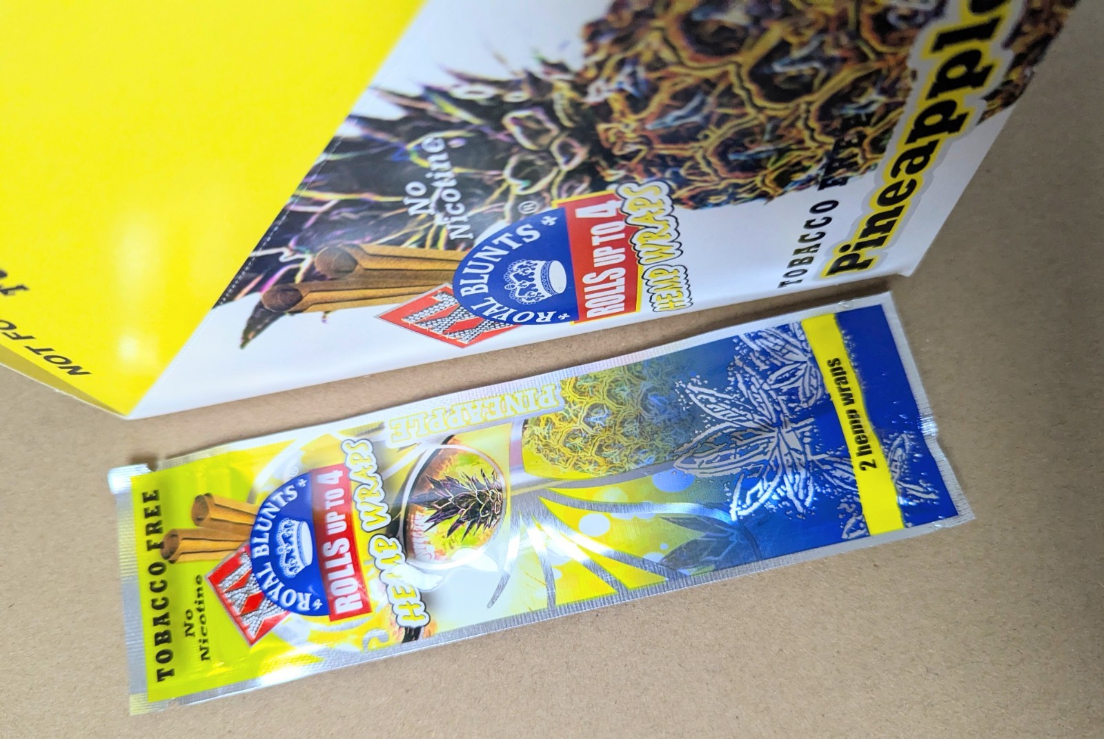 XXL Wraps - Full Box of 25 Pouches with 2 Wraps per Pouch (50 Total) - Pineapple