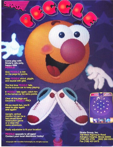 PEGGLE 1991 Original NOS Video Arcade Game Machine Promo Flyer Vintage Retro