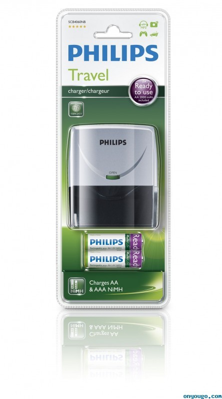 Philips Multilife Caricatore Di Pile SCB4060NB Viaggio + 2 Pile Rec. Aa 2000 MAH