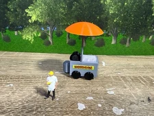 O Scale Hot Dog Vendor with Cart - Fully Assembled and Painted