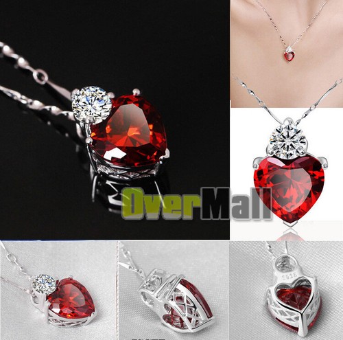 925 Sterling Silver Love Heart Necklace Pendant, Jewelry Birthday Mother's Day - Picture 2 of 12
