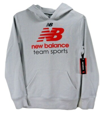 New Balance Hoodie Youth L Gray Team Sports Big Logo Fitted New With Tags 