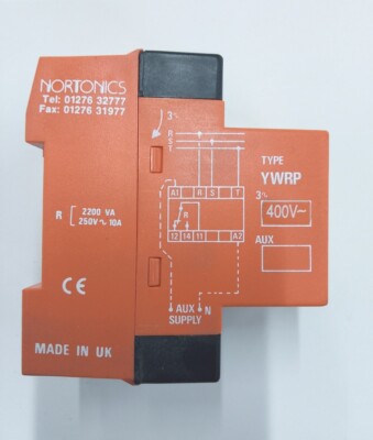 1 x NEU YWRP Nortonics 3 Phasen Ausfall- und Sequenzrelais 400Vac