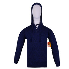 MEN HANDMADE ANDEAN ALPACA NAVY BLUE PULLOVER HOODIE SZ M