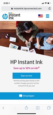 hp instant ink trial code