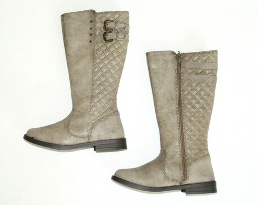 Riding Boots Girls 2 Gray Stone NEW Shoes Mid Calf Chelsea Cowgirl Kids So Kohls - Picture 8 of 12