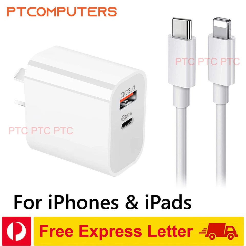 DUAL USB Wall Charger Fast PD Power Adapter Type C QC3.0 For Android iPhone iPad