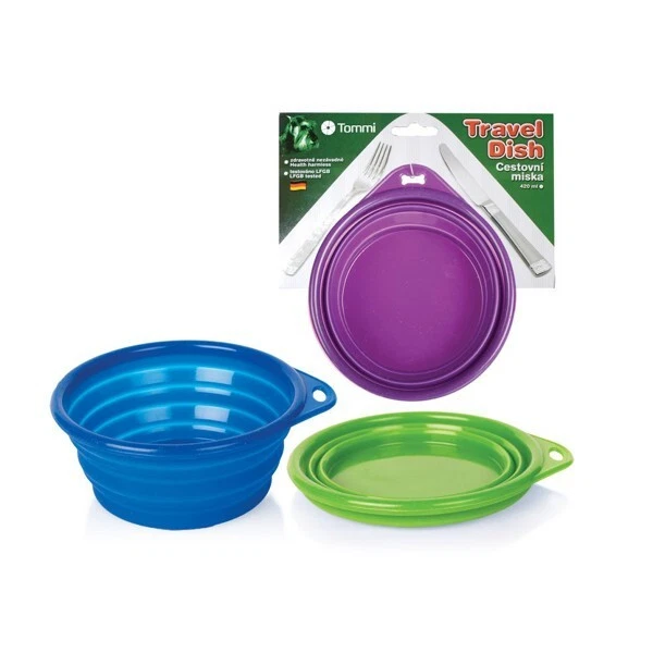 TOMMI Viaje Plegable Comida Y Bol de Agua Para Animales Hecho De Silicona 1PC - Imagen 4 de 4
