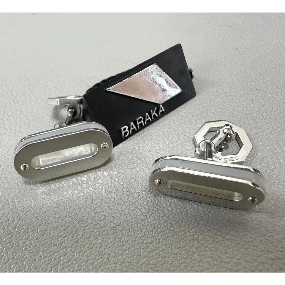 Gemelos Baraka Madreperla Blanco Oro Blanco 18K y Oro Rosa Foto 3 de 3