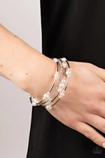Paparazzi-Jewelry, Marina Masterpiece - White, Silver-Bracelets