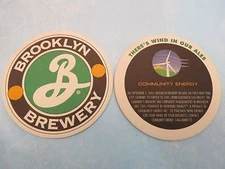 Beer Brewery COASTER ~*~ BROOKLYN Brewing Co ~*~ NEW YORK Community Wind Energy