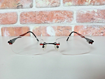 Preishit! Marchon Airlock, elegante Damenbrille, randlos, schwarz-rot, NEU