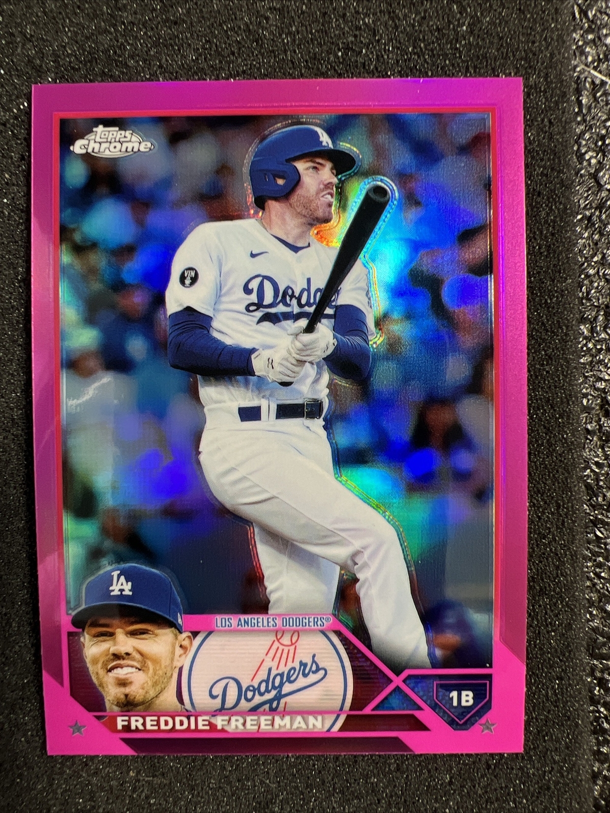 2023 Topps Chrome Baseball Pink Refractor #5 Freddie Freeman LA Dodgers