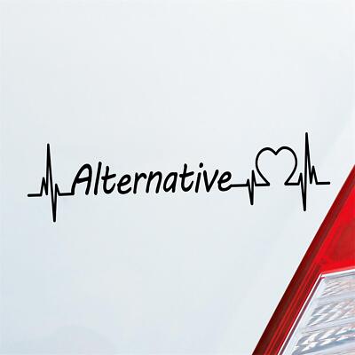 Auto Aufkleber Alternative Puls Herzschlag 19x5 cm Sticker Heckscheibenaufkleber