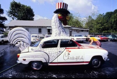 Chick-Fil-A Ad Car 70's 24 X 18 Inch POSTER Wall Art