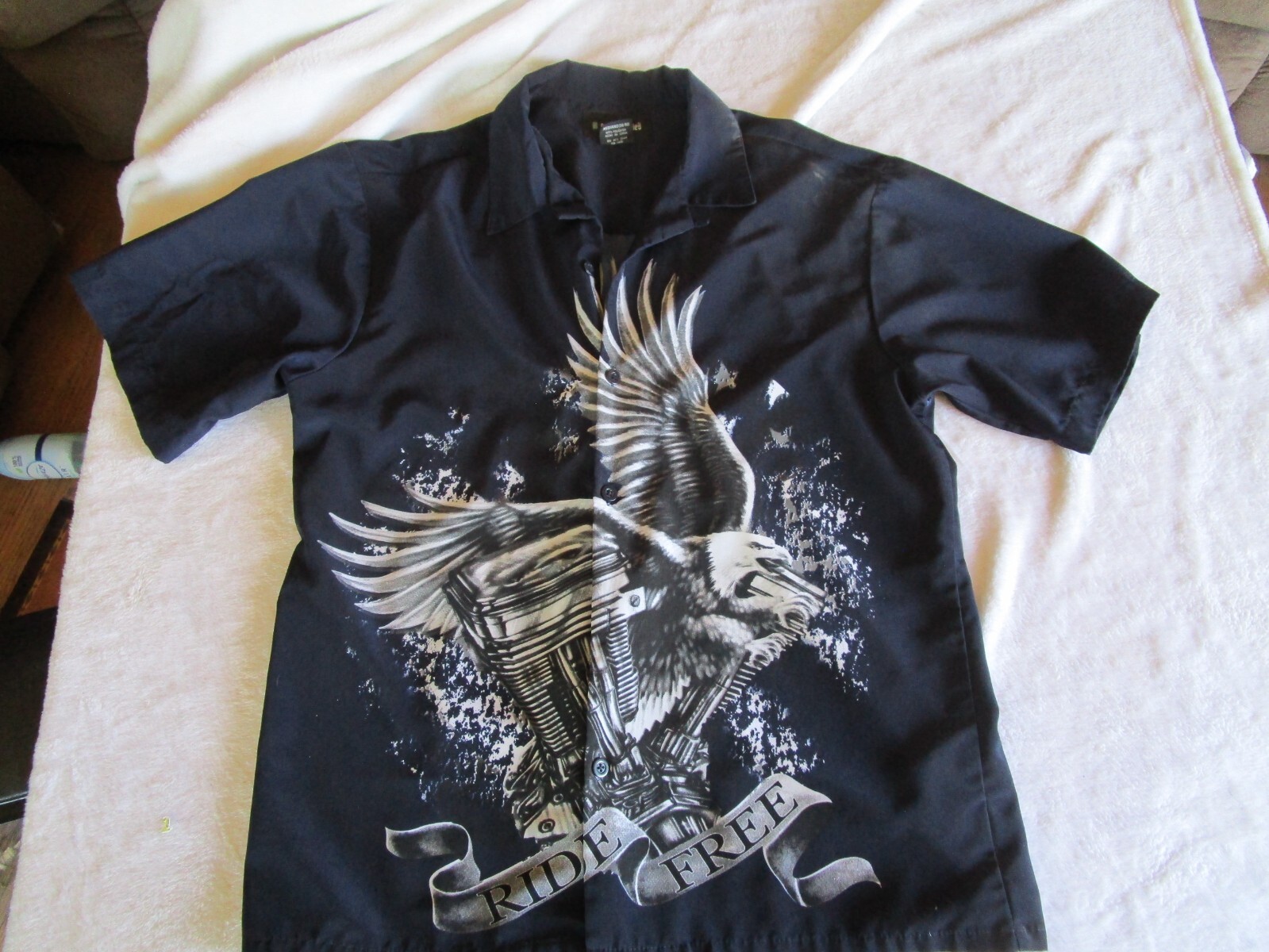 Vintage Mens Black Eagle No Boundaries Shirt Size M B… Gem