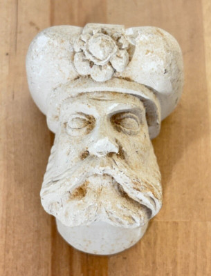 Plaster Sultan Figural Head Corbel Wall Hanging, 3.5''h NOSE CHIP