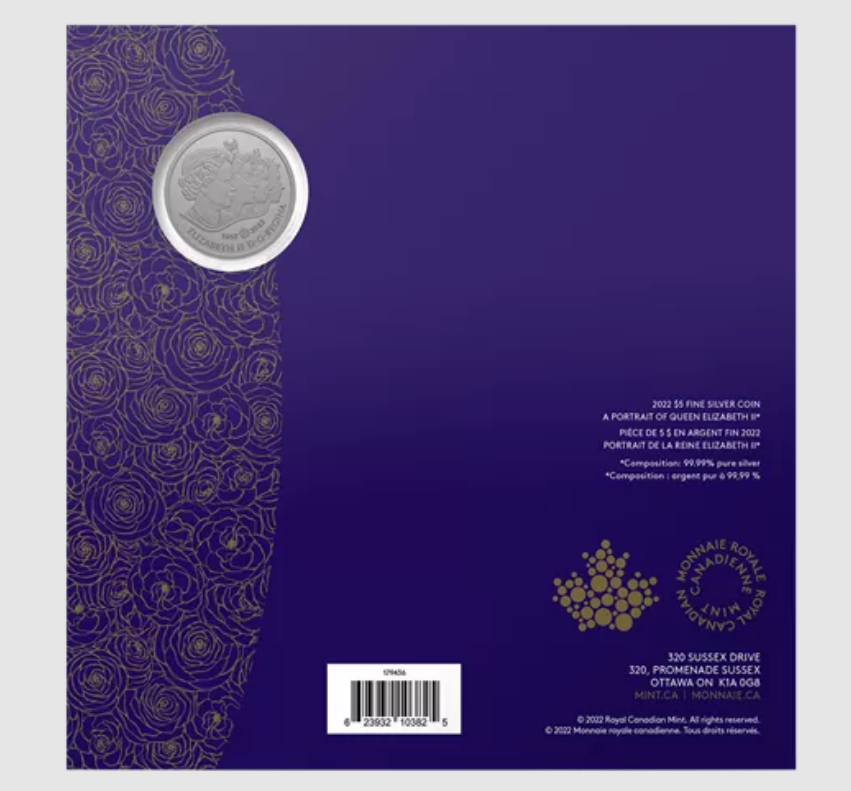 2022 Canada $5 Portrait of Queen Elizabeth 99.99% silver ~ 4