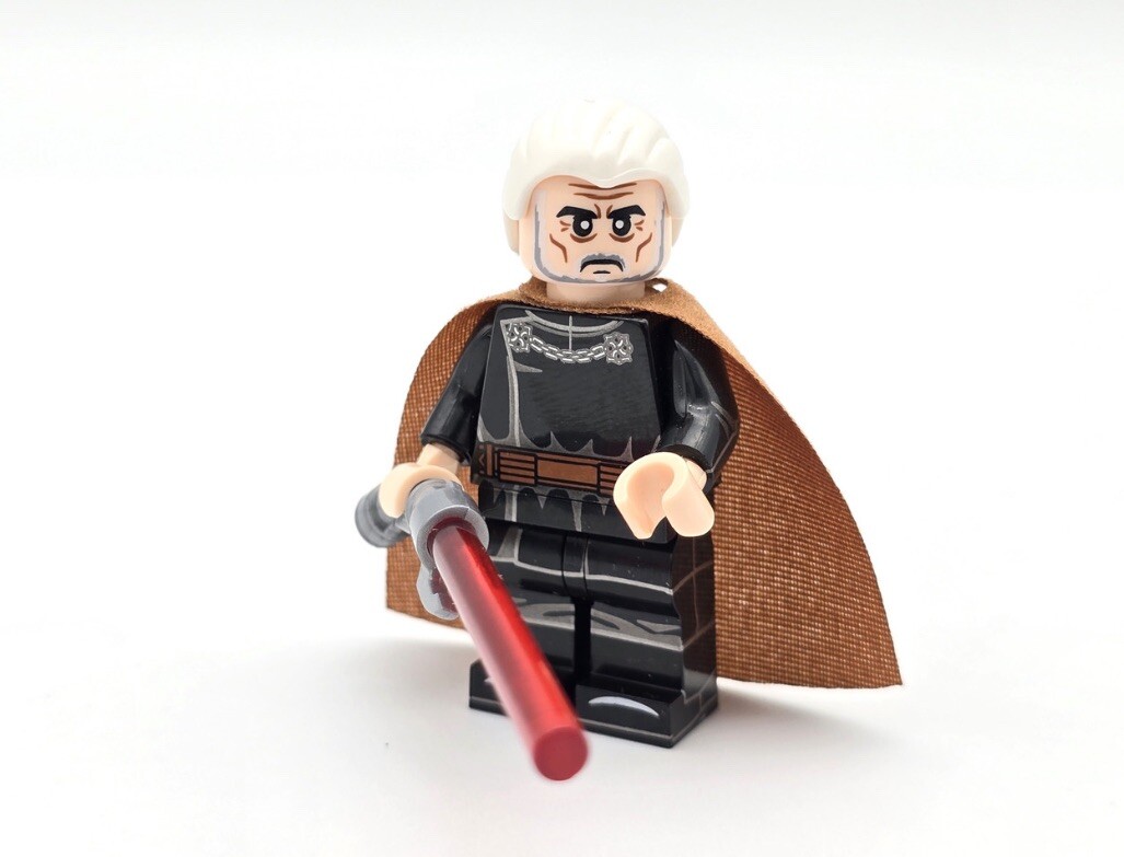 CUSTOM Star Wars Count Dooku (Darth Tyrannus) Brick Minifigure