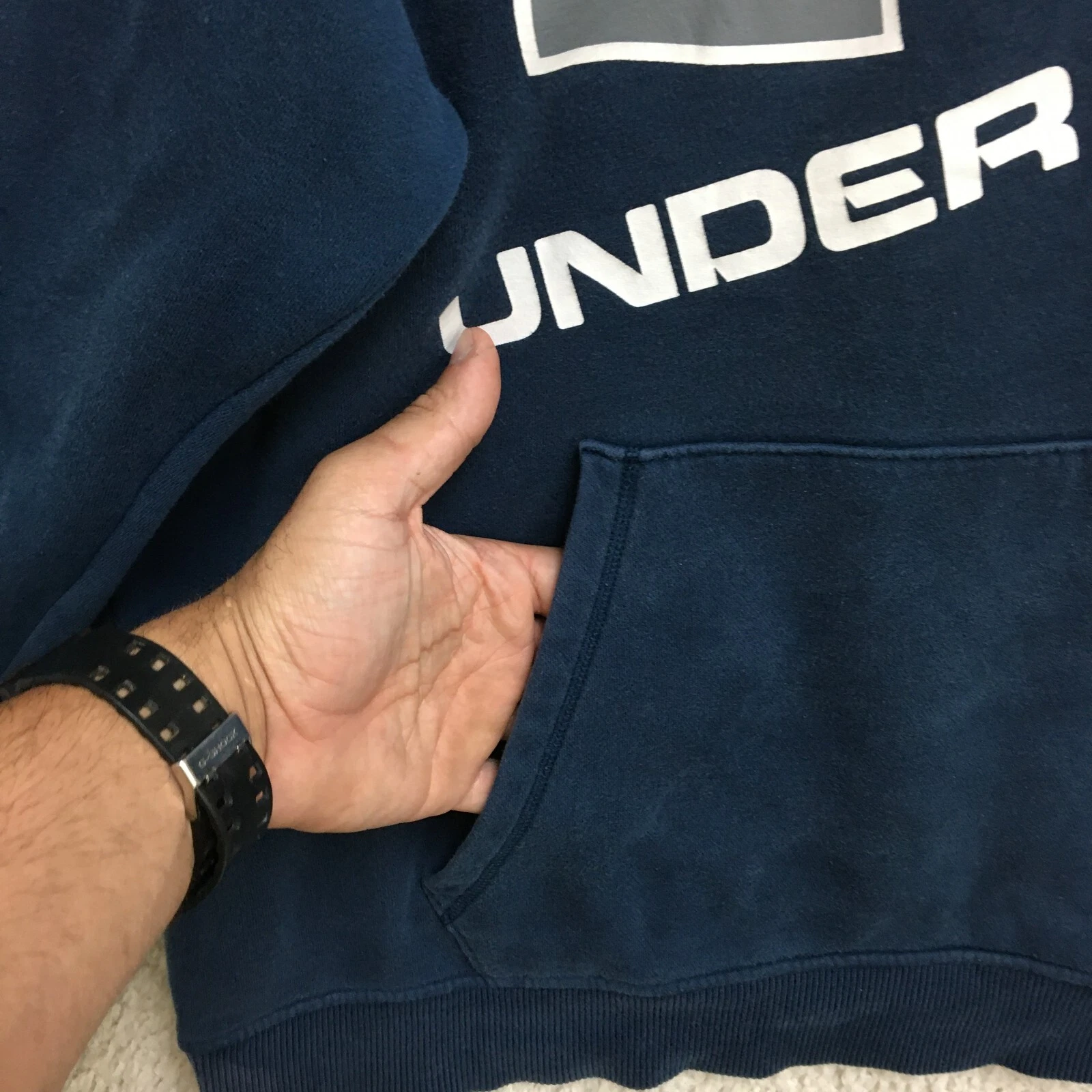 VETEMENTS Under Armour Maglione Extra Large Adulto Blu Felpa Sciolta Pullover Logo Uomo XL