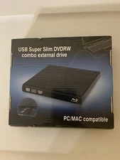 USB Super Slim DVDRW Combo External Drive PC Mac Compatible