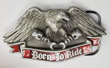 Vintage Belt buckle Eagle Biker Born To Ride 1991
