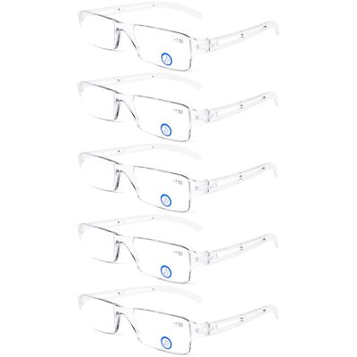 5 Pack Blue Light Blocking Reading Glasses Computer Readers Anti Eyestrain 2.0