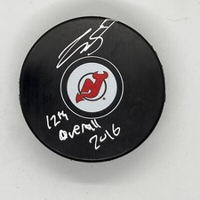 Michael McLeod Autographed New Jersey Devils puck
