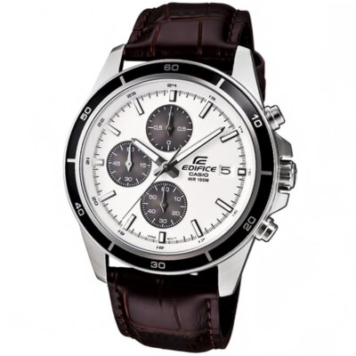 Casio EDIFICE EFR-526L-7A Wrist Watch Men's Analog Chronograph Leather Band NEW