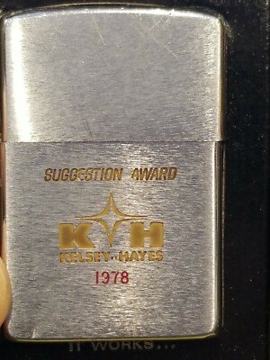 VINTAGE 1978 Kelsey Hayes Suggestion Award Zippo LIGHTER | eBay