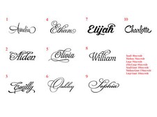 Custom Name Wall Sticker Decal Nursery Fancy Swash Personalized Gift