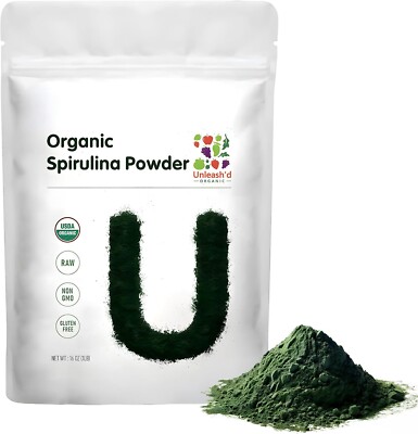 UNLEASH'D ORGANIC Spirulina Powder 16 Ounce