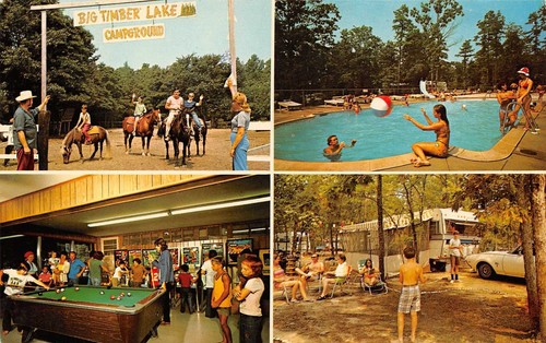 Big Timber Lake Campground Multi Views Cape May Court House,NJ Vtg Postcard - 第 1/2 張圖片