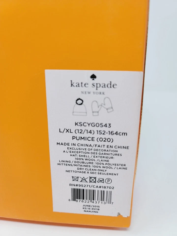 KATE SPADE пемза сова "Кто я??" Шляпа и рукавица комплект в коробке ~ L/XL (возраст 8-12) - Изображение 4 из 4