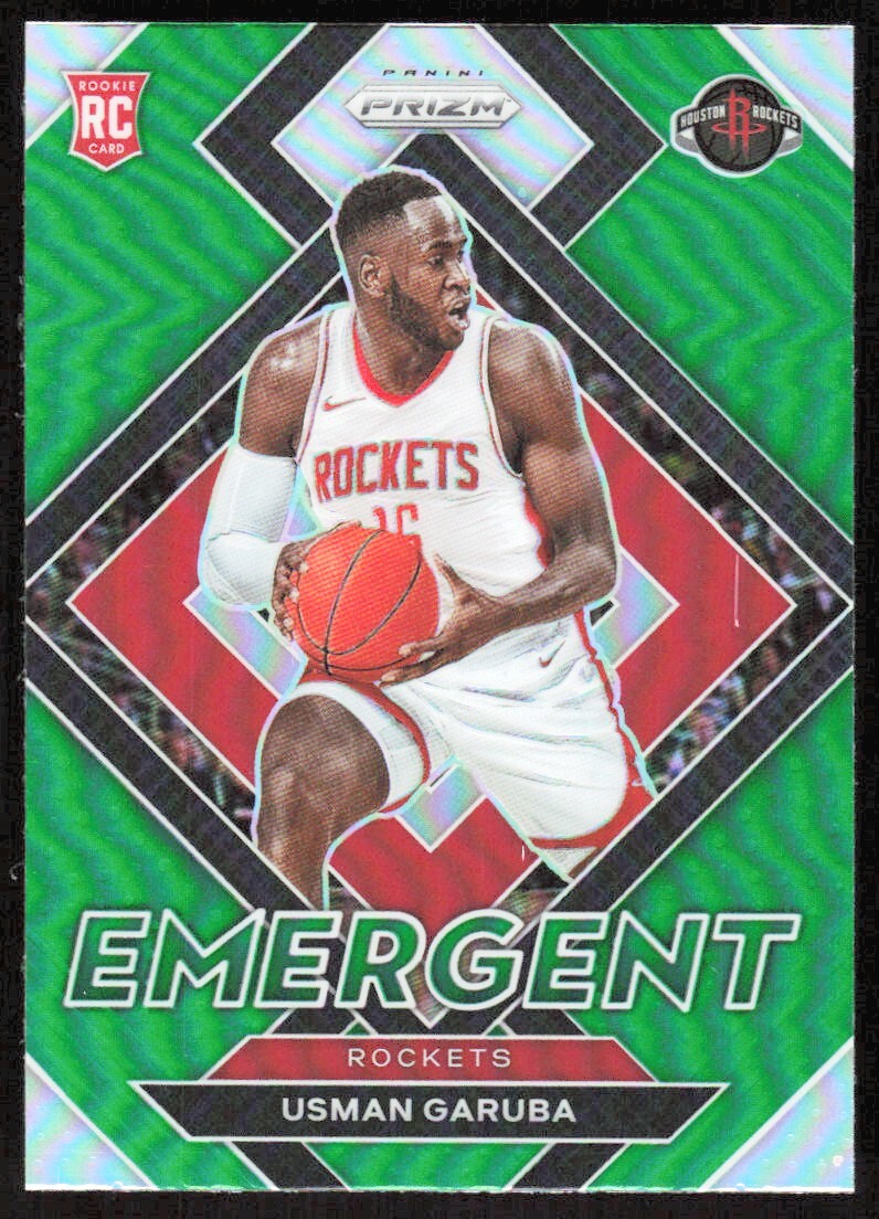 2021-22 5396A Panini Prizm Emergent Prizms Green PRIZM Usman Garuba Rookie