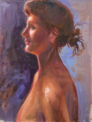 Original Portrait art Woman painting  original oil on canvas impressionism