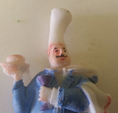 1 RESIN 3D Fridge Magnet, approx. 3", BLUE FAT CHEF WITH TOWEL - Picture 2 of 3
