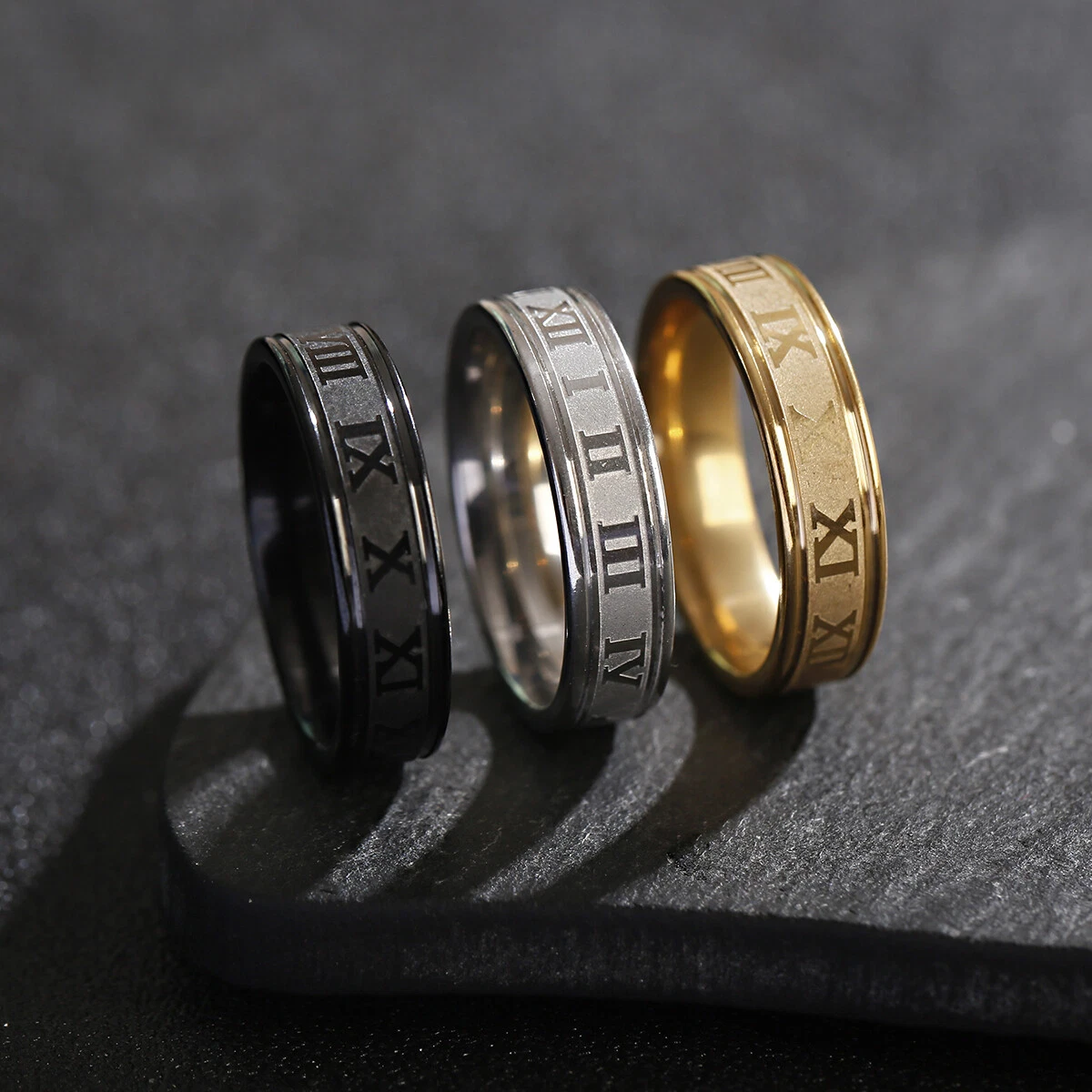 Mens roman numeral ring sale