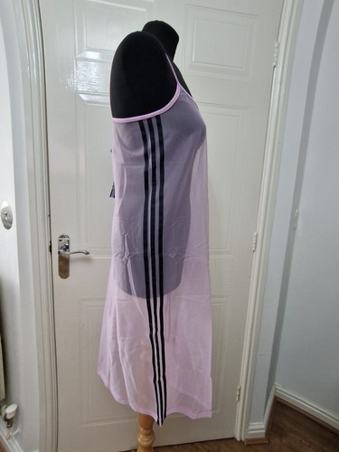 Adidas Original Lilac Sheer Mesh Shift Festival Dress Size UK Size 8 New - Picture 4 of 9