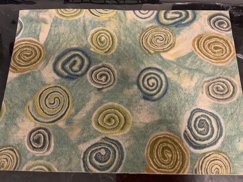 LIORA MANNE BLUE & GREEN Felt GIANT SWIRLS Placemats - Set of 4 - Wool Blend - Picture 4 of 10