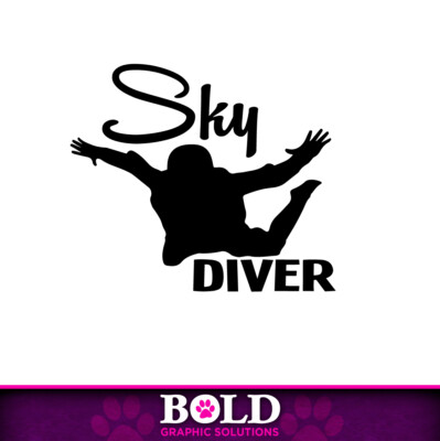 3.5'' Sky Diver Decal Sticker Car Adventure Adrenaline Heights Fly High Jump Life