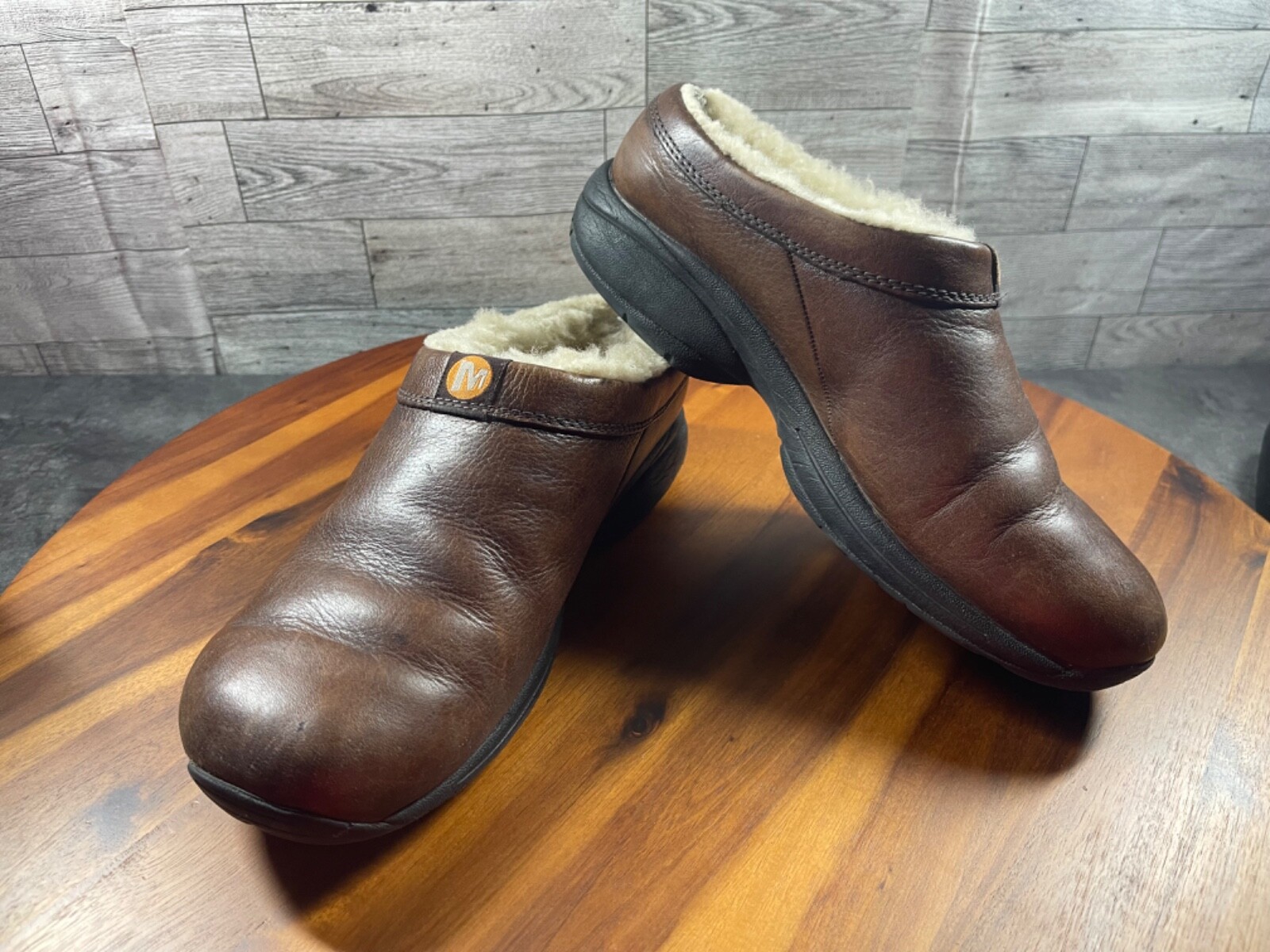 Merrell Zoccoli Mules Donna 8.5 Primo Chill Bug Scarpe Marrone Pelle SlipOn Comode