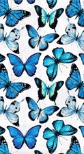  2 Paper Guest/Buffet Napkins for Decoupage/Mixed Media - More Blue Butterflies