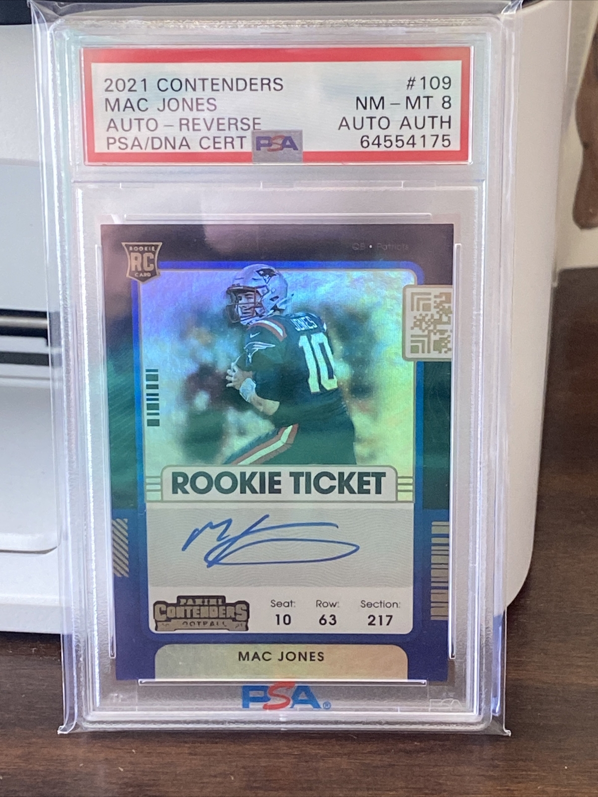 Mac Jones Panini Contenders #109 Variation-Autograph-Reverse