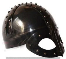 Medieval Viking Mask Knight Deluxe Helmet With Liner & Chin Strap Replica