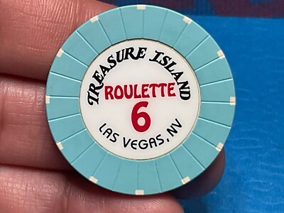 $   -TREASURE ISLAND    LAS VEGAS NEVADA  CASINO ROULETTE CHIP  -   Z-1035