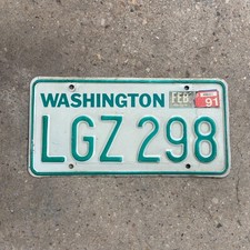 1983 Washington License Plate LGZ 298 DMV Clear YOM 1984 1985 1986 Ford Chevy