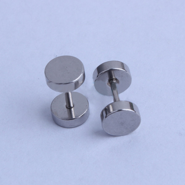 Set Orecchini A Vite Paia Orecchini Uomo Acciaio Inox Nero