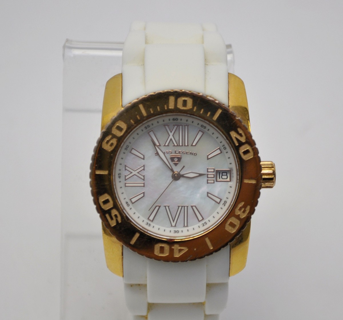 Swiss Legend Commander Mother Of Pearl Dial White Silicone  display picture 3