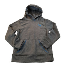 Puma Boy's size 6 Gray Track, Polyester Long Sleeves Hoodie Sweater with Pockets